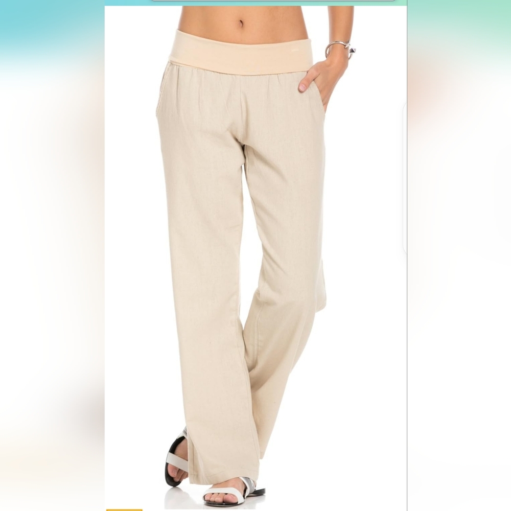 Cream Linen Pants ,